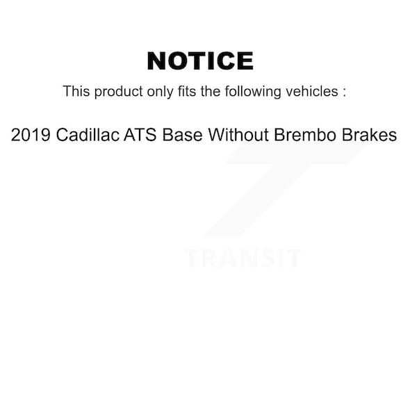 Front Disc Brake Rotor & Ceramic Pad Kit For 2019 Cadillac ATS Base Without Brembo Brakes